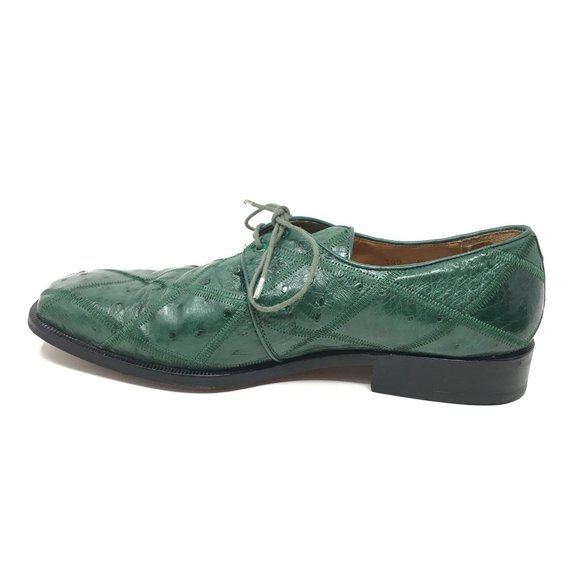 David Eden Oxfords Shoes Size 8.5 Green Ostrich